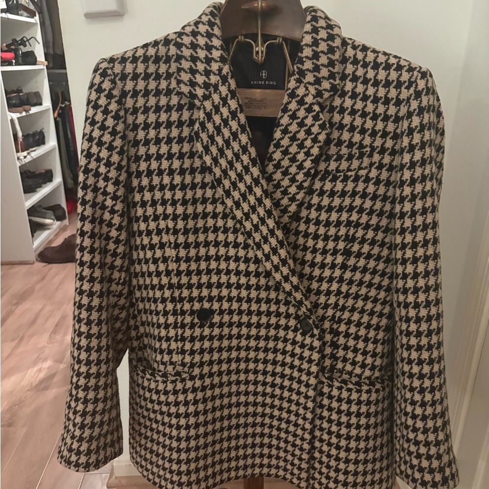Anine bing Kaia houndstooth blazer